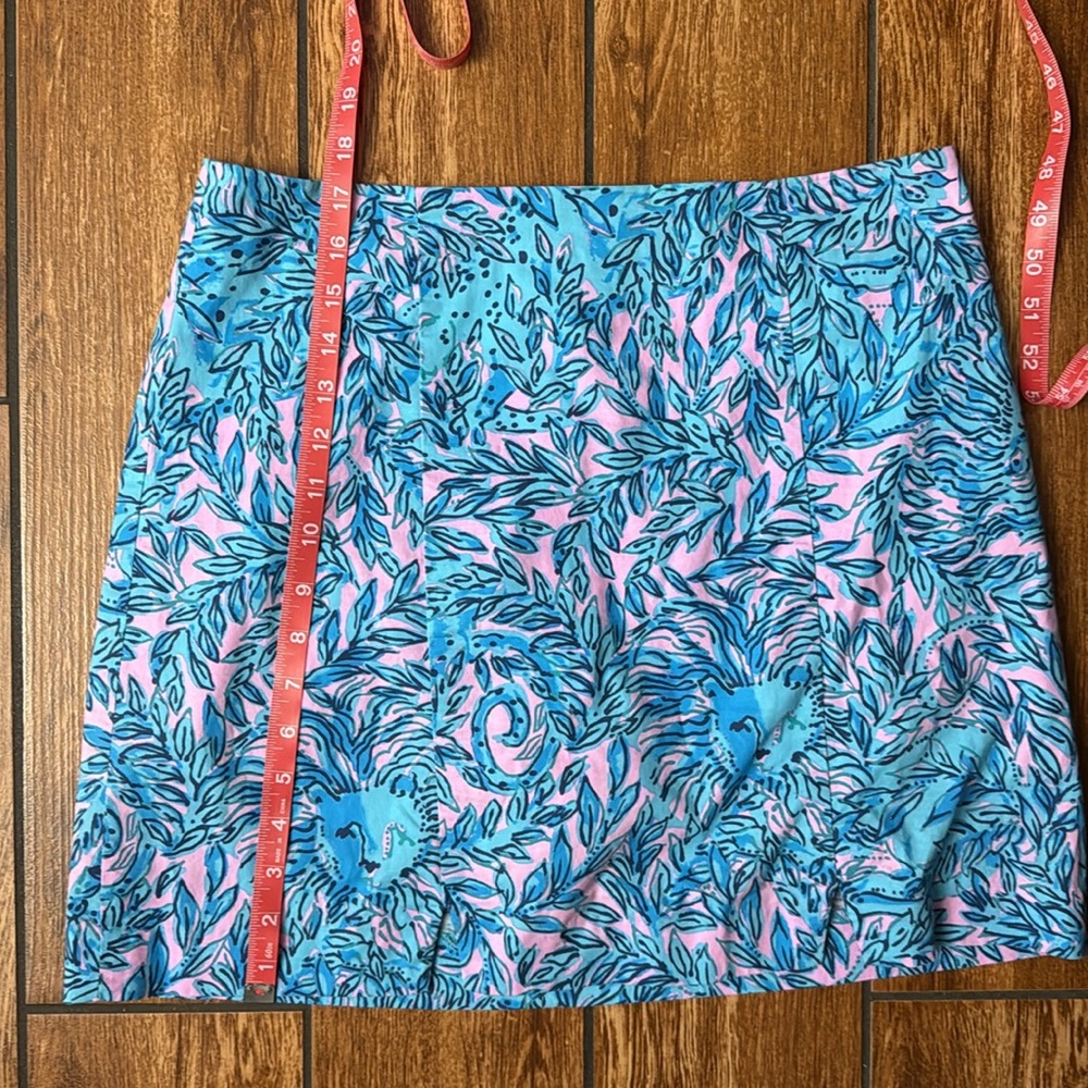 Lilly Pulitzer Pink and Blue Leaf Print Skort - Picture 6 of 6